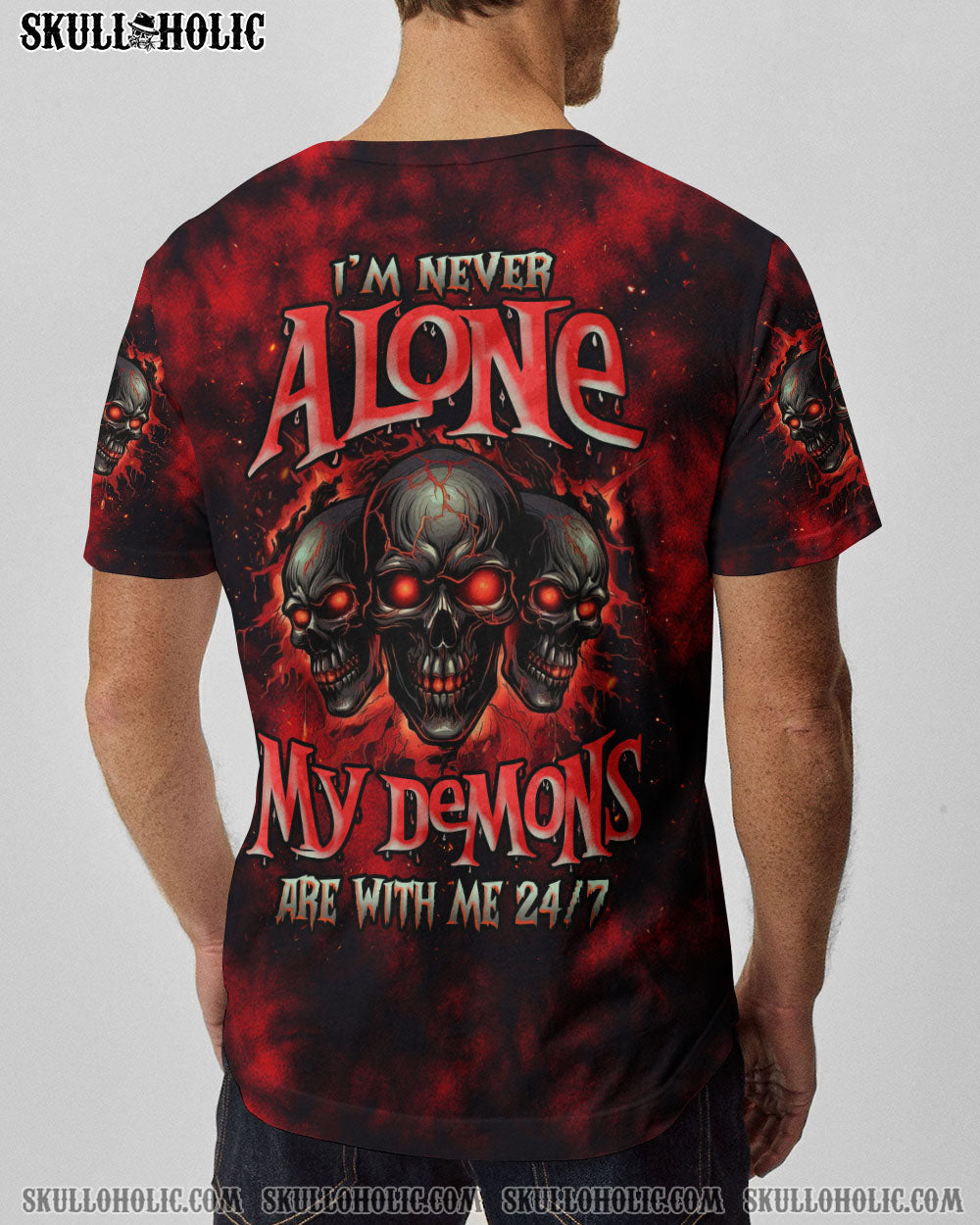 BLISSCORNERS I'M NEVER ALONE MY DEMONS ARE WITH ME 24/7 TIE DYE ALL OVER PRINT