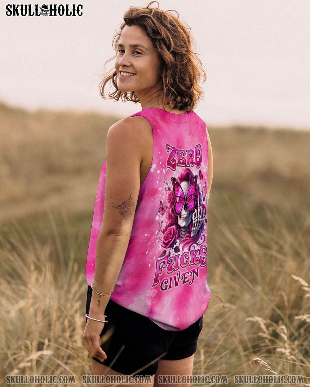 BLISSCORNERS I'M A GOOD PERSON SKULL MESSY BUN TIE DYE  ALL OVER PRINT