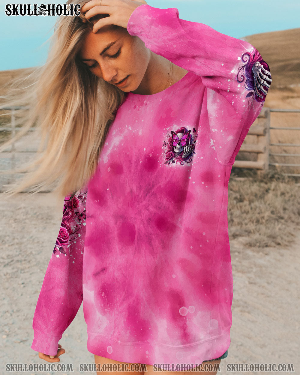 BLISSCORNERS I'M A GOOD PERSON SKULL MESSY BUN TIE DYE  ALL OVER PRINT