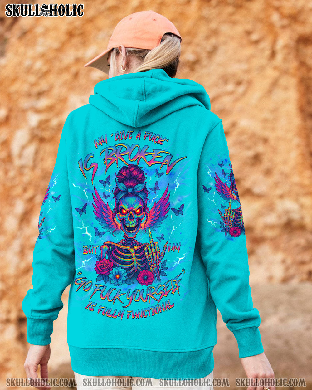 BLISSCORNERS MY GIVE A F IS BROKEN SKULL WINGS ALL OVER PRINT