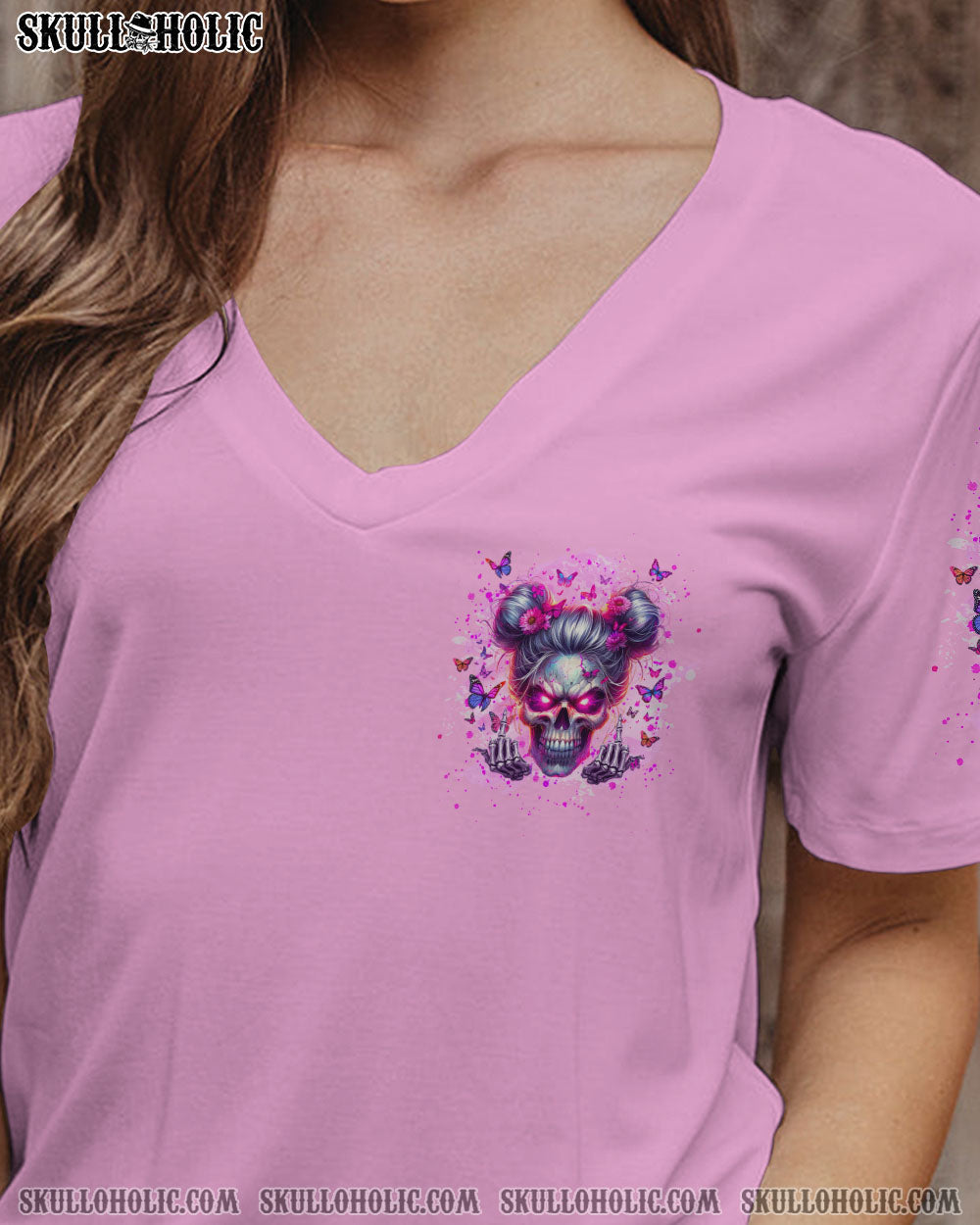 BLISSCORNERS WARNING I'M A B SKULL MESSY BUN ALL OVER PRINT
