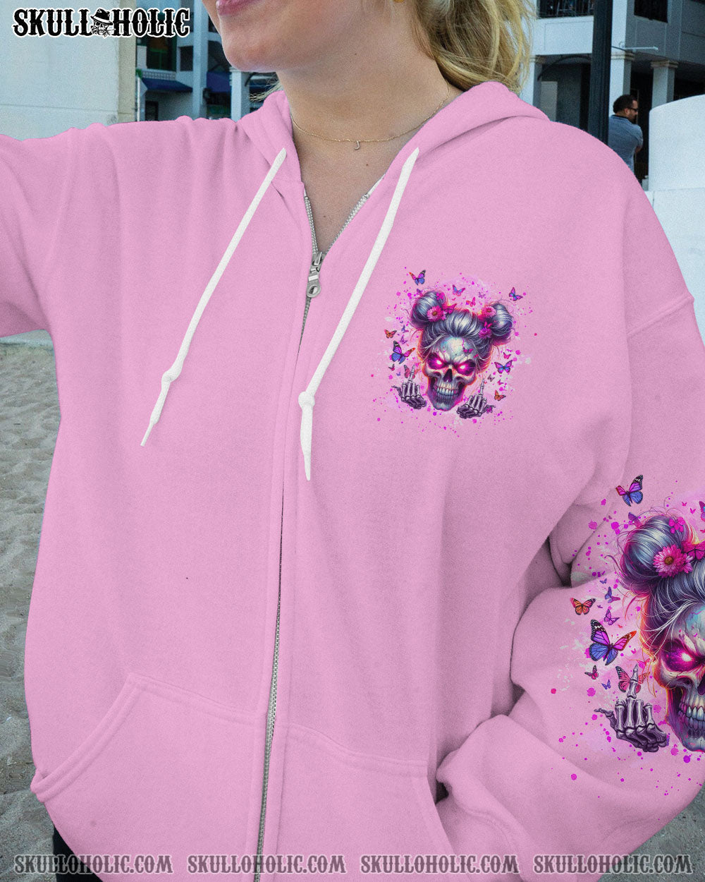 BLISSCORNERS WARNING I'M A B SKULL MESSY BUN ALL OVER PRINT