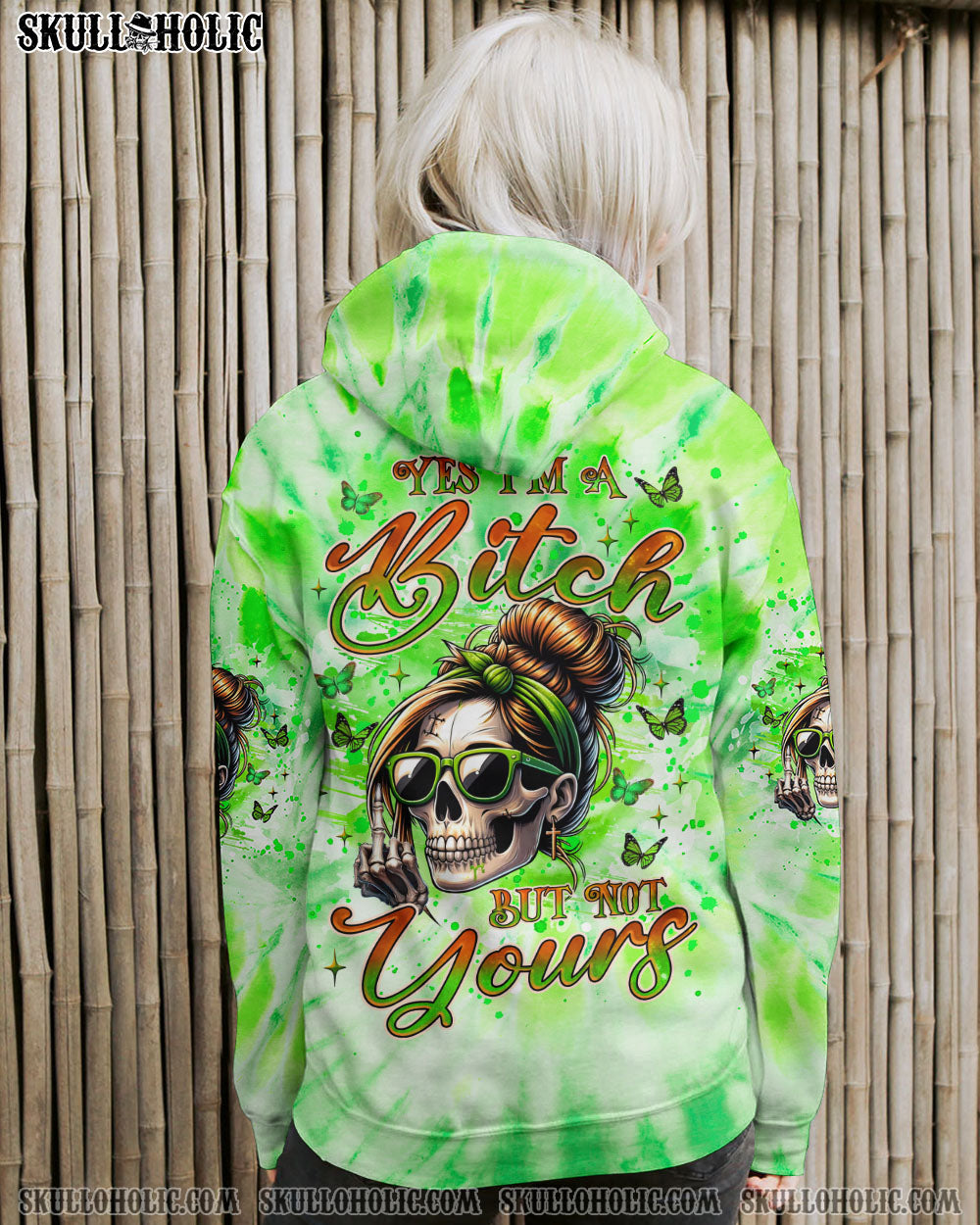 BLISSCORNERS I'M THE QUEEN SKULL MESSY BUN ALL OVER PRINT