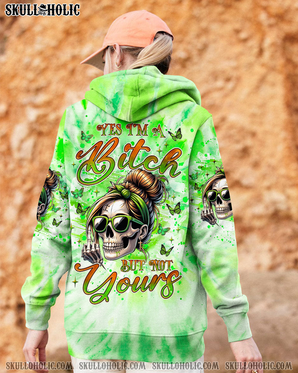 BLISSCORNERS I'M THE QUEEN SKULL MESSY BUN ALL OVER PRINT
