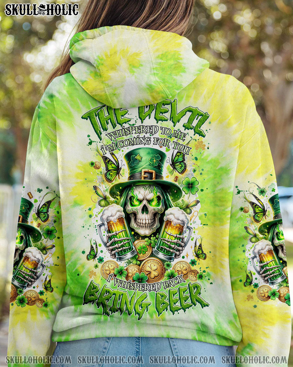 BLISSCORNERS THE DEVIL WHISPERED BEER REAPER PATRICK'S DAY ALL OVER PRINT