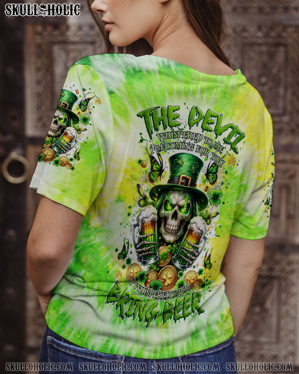 BLISSCORNERS THE DEVIL WHISPERED BEER REAPER PATRICK'S DAY ALL OVER PRINT