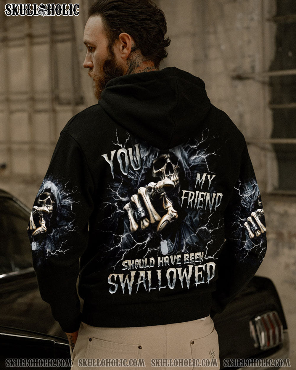BLISSCORNERS YOU MY FRIEND SHOULD HAVE BEEN SWALLOWED REAPER ALL OVER PRINT