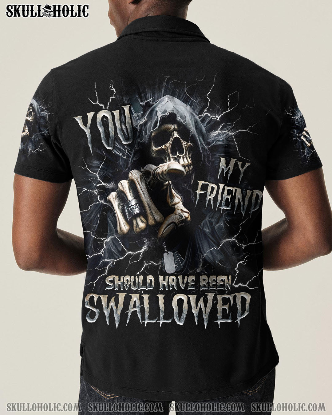 BLISSCORNERS YOU MY FRIEND SHOULD HAVE BEEN SWALLOWED REAPER ALL OVER PRINT