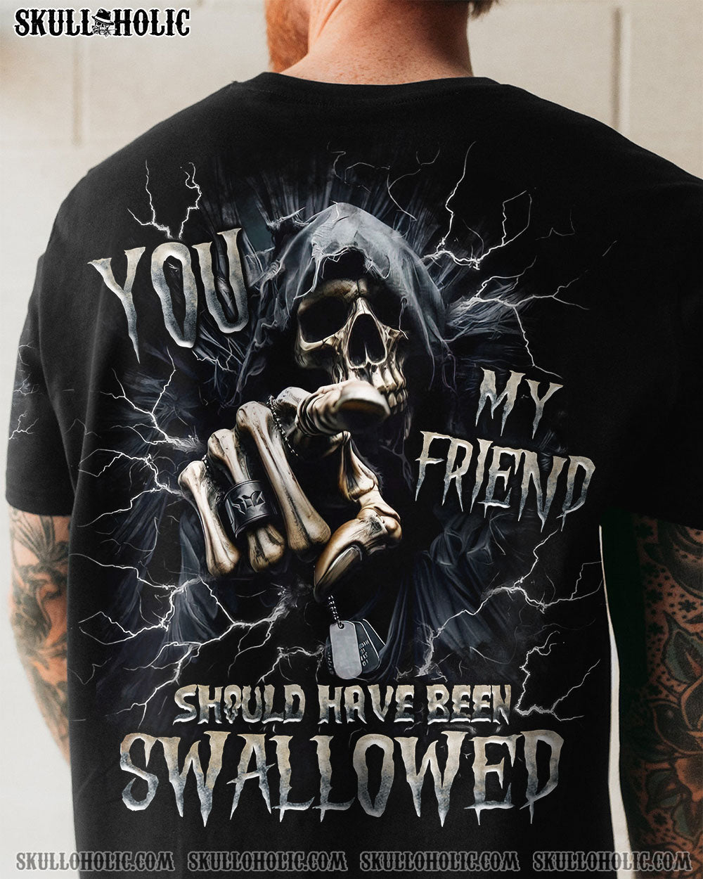 BLISSCORNERS YOU MY FRIEND SHOULD HAVE BEEN SWALLOWED REAPER ALL OVER PRINT