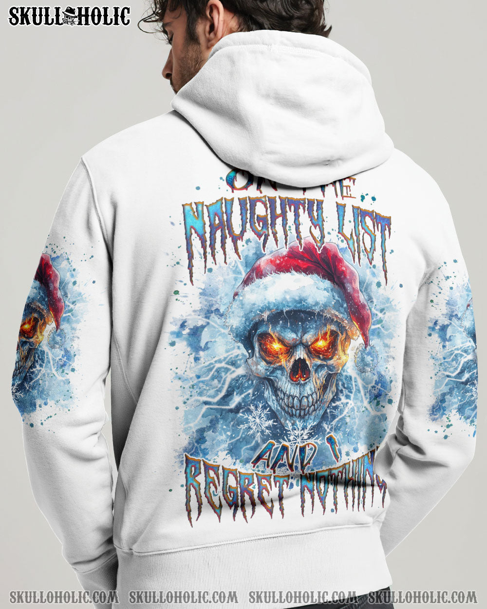 BLISSCORNERS ON THE NAUGHTY LIST SKULL CHRISTMAS ALL OVER PRINT
