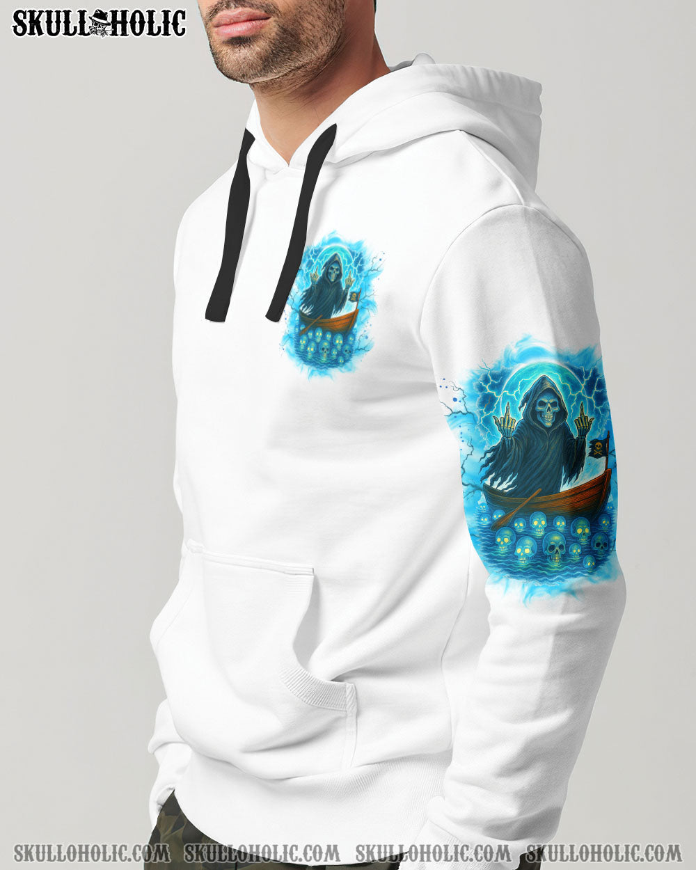BLISSCORNERS ROW ROW ROW YOUR BOAT REAPER SKULL ALL OVER PRINT