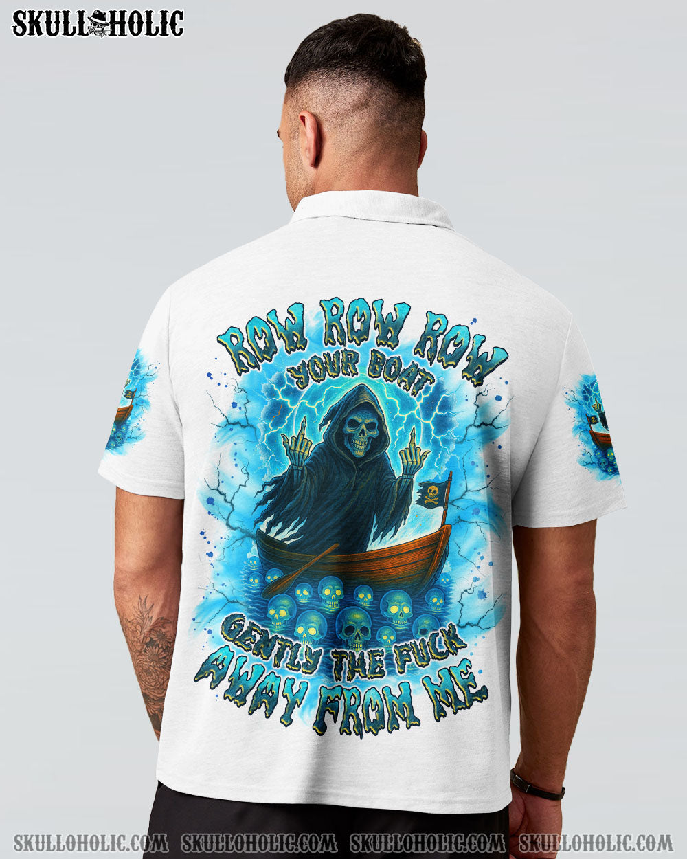 BLISSCORNERS ROW ROW ROW YOUR BOAT REAPER SKULL ALL OVER PRINT
