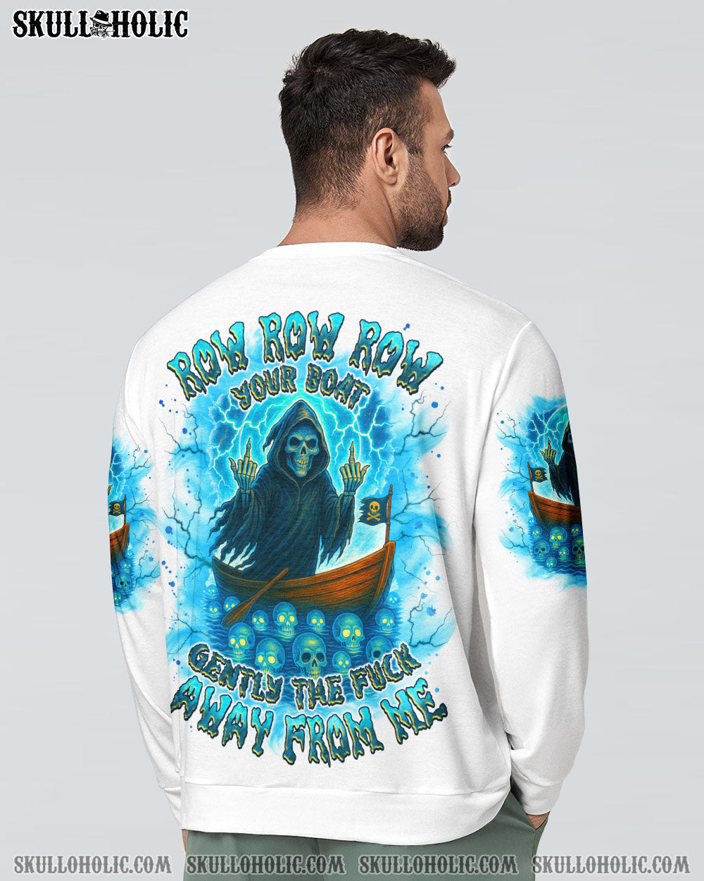 BLISSCORNERS ROW ROW ROW YOUR BOAT REAPER SKULL ALL OVER PRINT