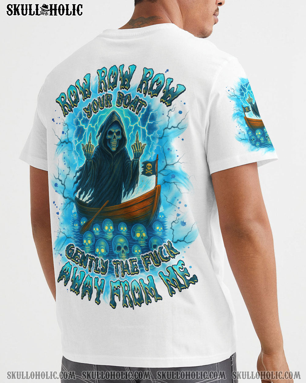 BLISSCORNERS ROW ROW ROW YOUR BOAT REAPER SKULL ALL OVER PRINT