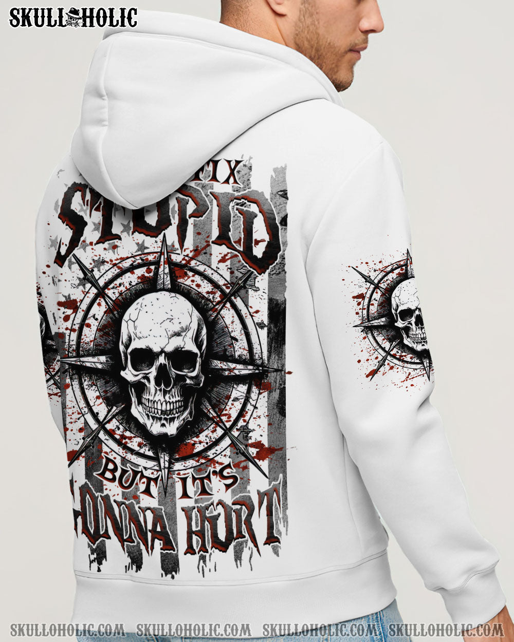BLISSCORNERS I CAN FIX STUPID BUT IT'S GONNA HURT SKULL ALL OVER PRINT