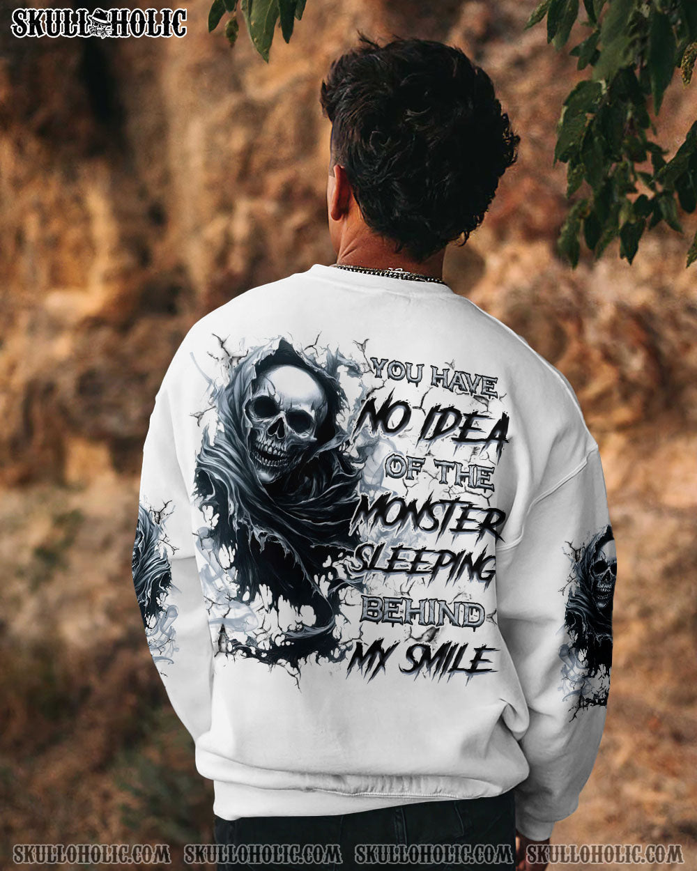 BLISSCORNERS THE MONSTERS SLEEPING BEHIND MY SMILE SKULL ALL OVER PRINT