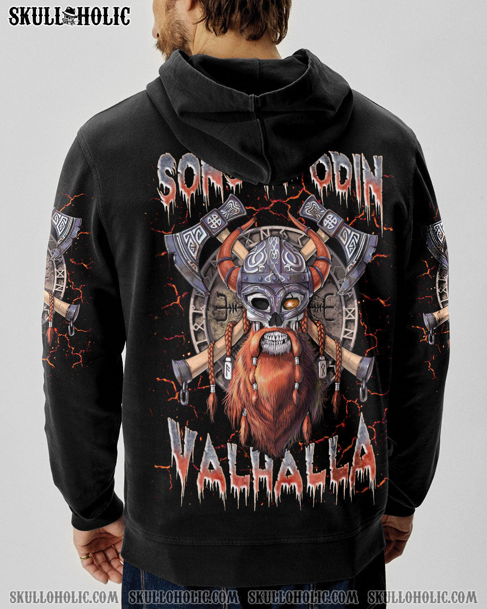 BLISSCORNERS SONS OF ODIN VALHALLA  VIKING SKULL ALL OVER PRINT