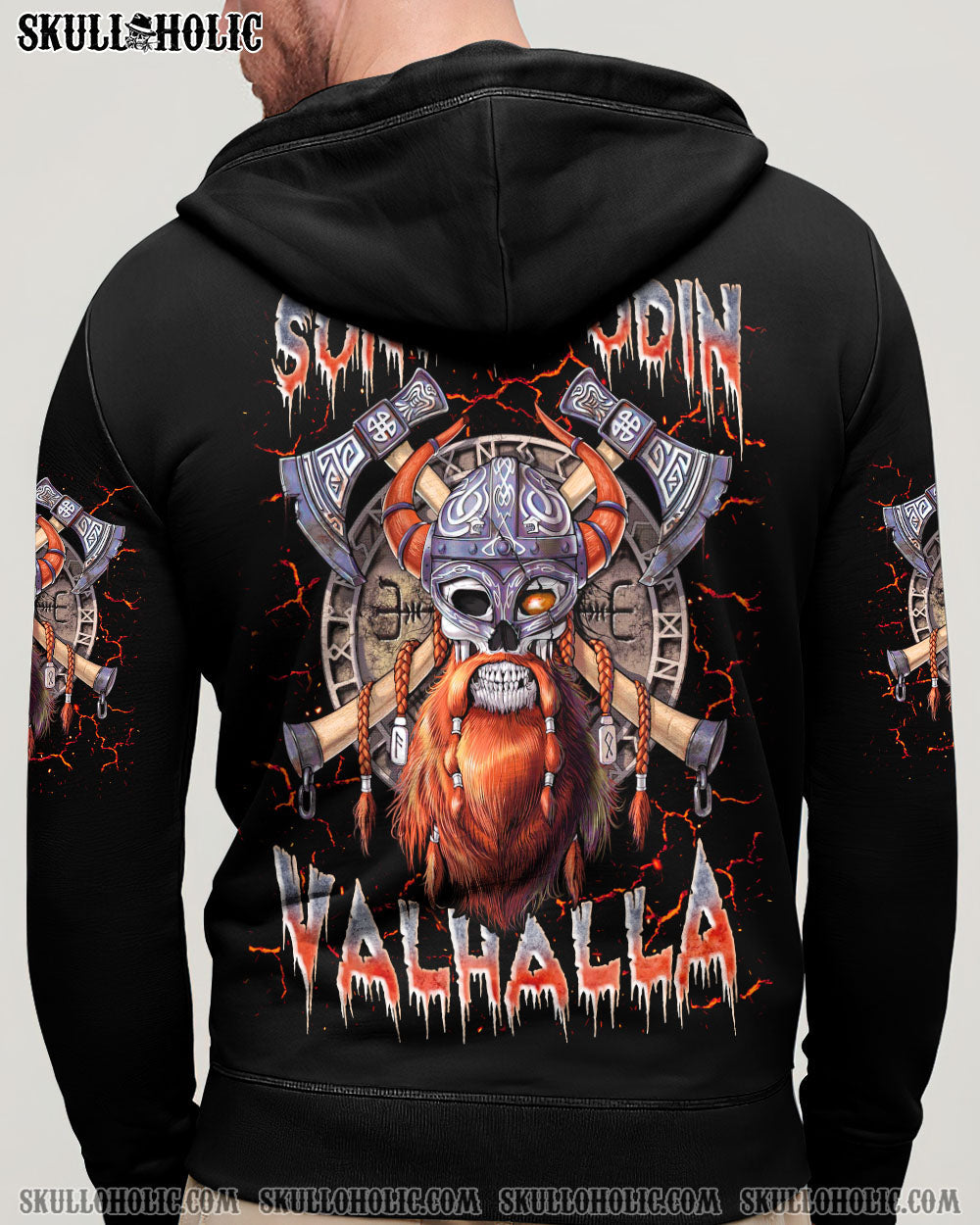 BLISSCORNERS SONS OF ODIN VALHALLA  VIKING SKULL ALL OVER PRINT