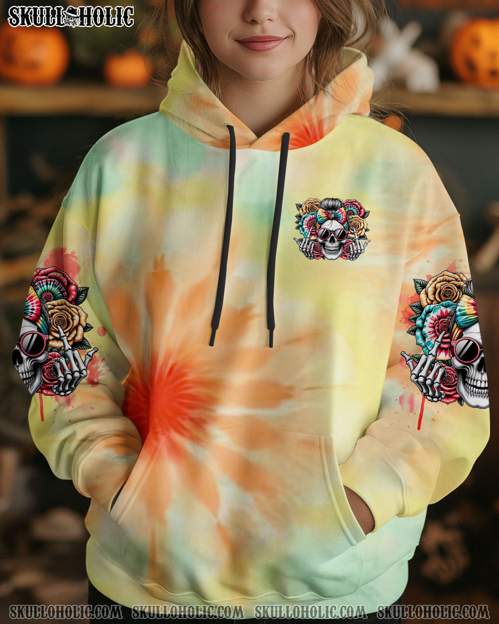 BLISSCORNERS FRESH OUT OF F MESSY BUN TIE DYE  ALL OVER PRINT