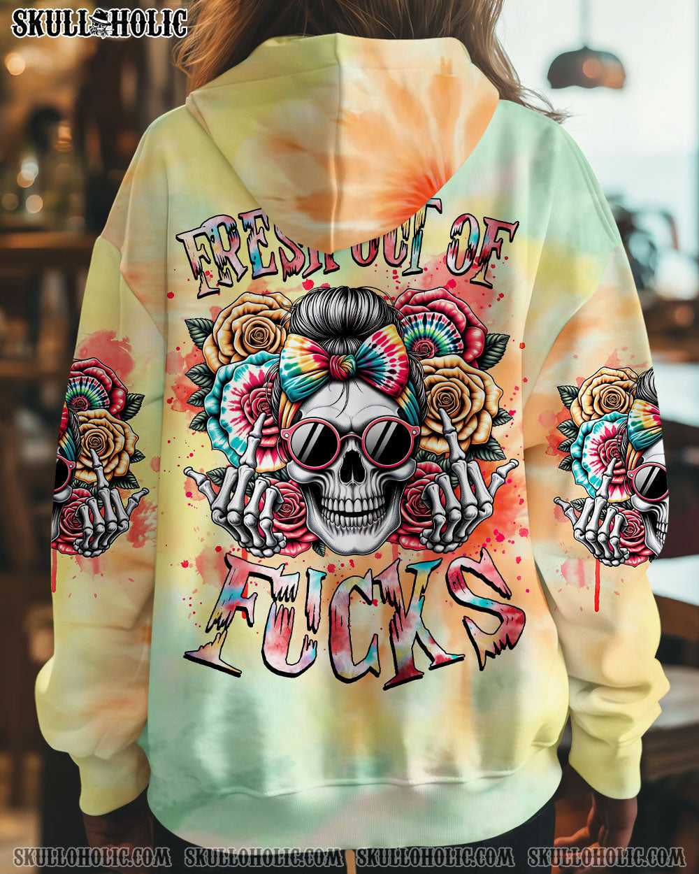 BLISSCORNERS FRESH OUT OF F MESSY BUN TIE DYE  ALL OVER PRINT