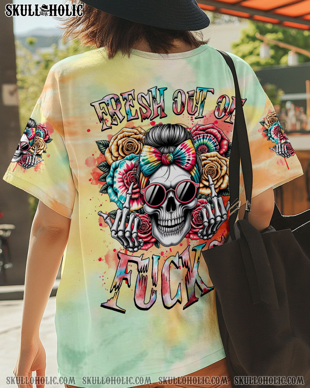 BLISSCORNERS FRESH OUT OF F MESSY BUN TIE DYE  ALL OVER PRINT
