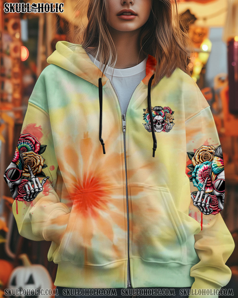 BLISSCORNERS FRESH OUT OF F MESSY BUN TIE DYE  ALL OVER PRINT