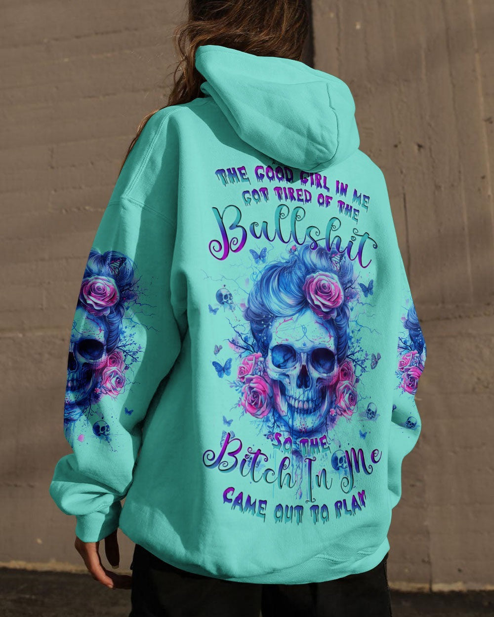 BLISSCORNERS YES I'M A B BUT NOT YOURS MESSY BUN SKULL ALL OVER PRINT