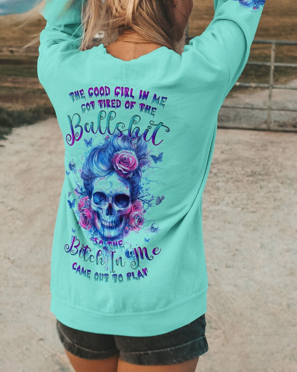 BLISSCORNERS YES I'M A B BUT NOT YOURS MESSY BUN SKULL ALL OVER PRINT