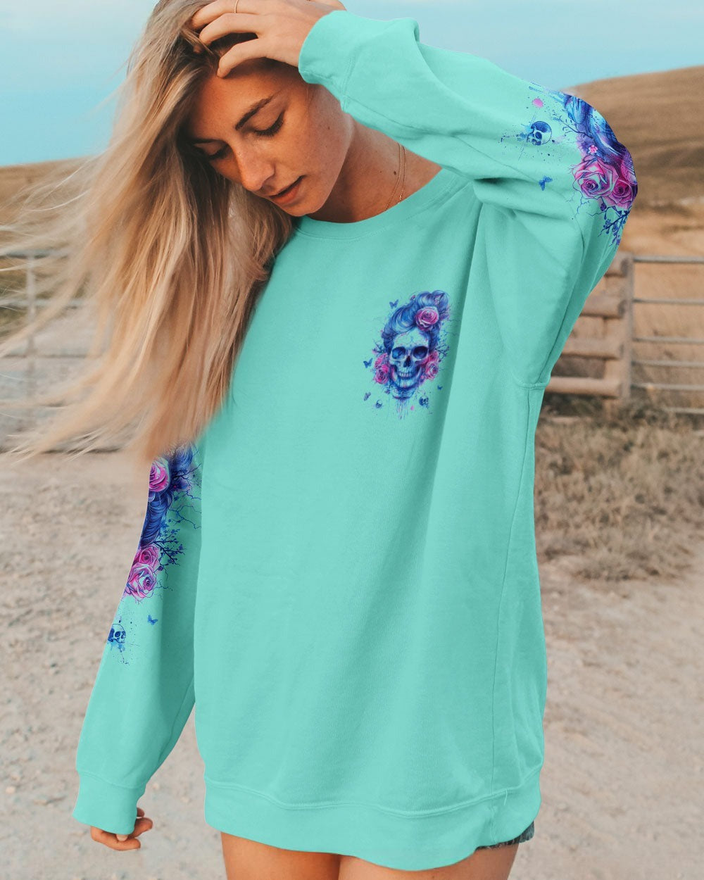 BLISSCORNERS YES I'M A B BUT NOT YOURS MESSY BUN SKULL ALL OVER PRINT