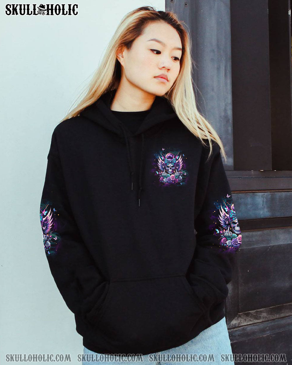 BLISSCORNERS DON'T LIKE ME FCK OFF PROBLEM SOLVED MESSY BUN SKULL ALL OVER PRINT