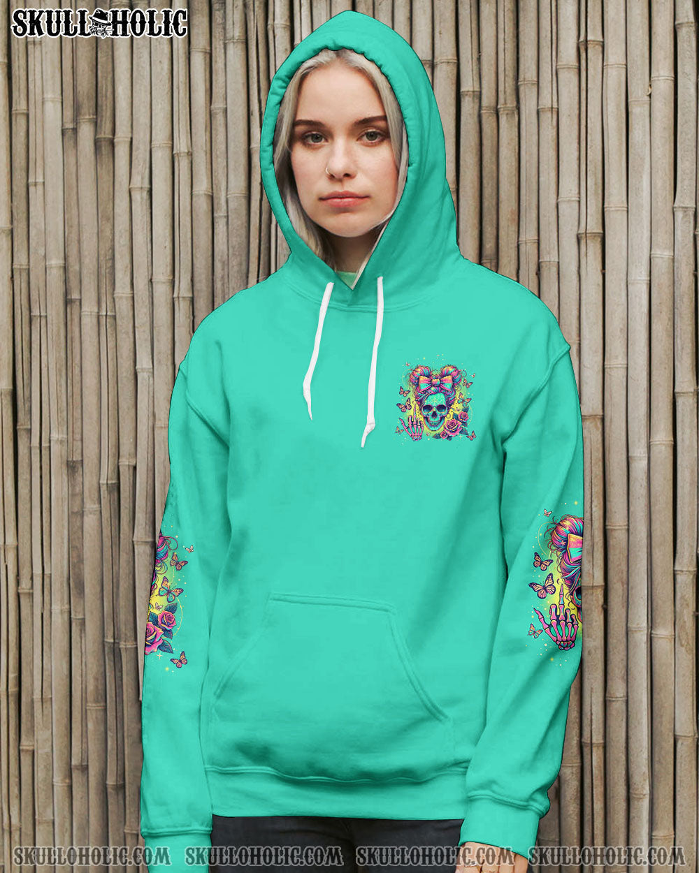 BLISSCORNERS I AM THE STORM SKULL MESSY BUN ALL OVER PRINT