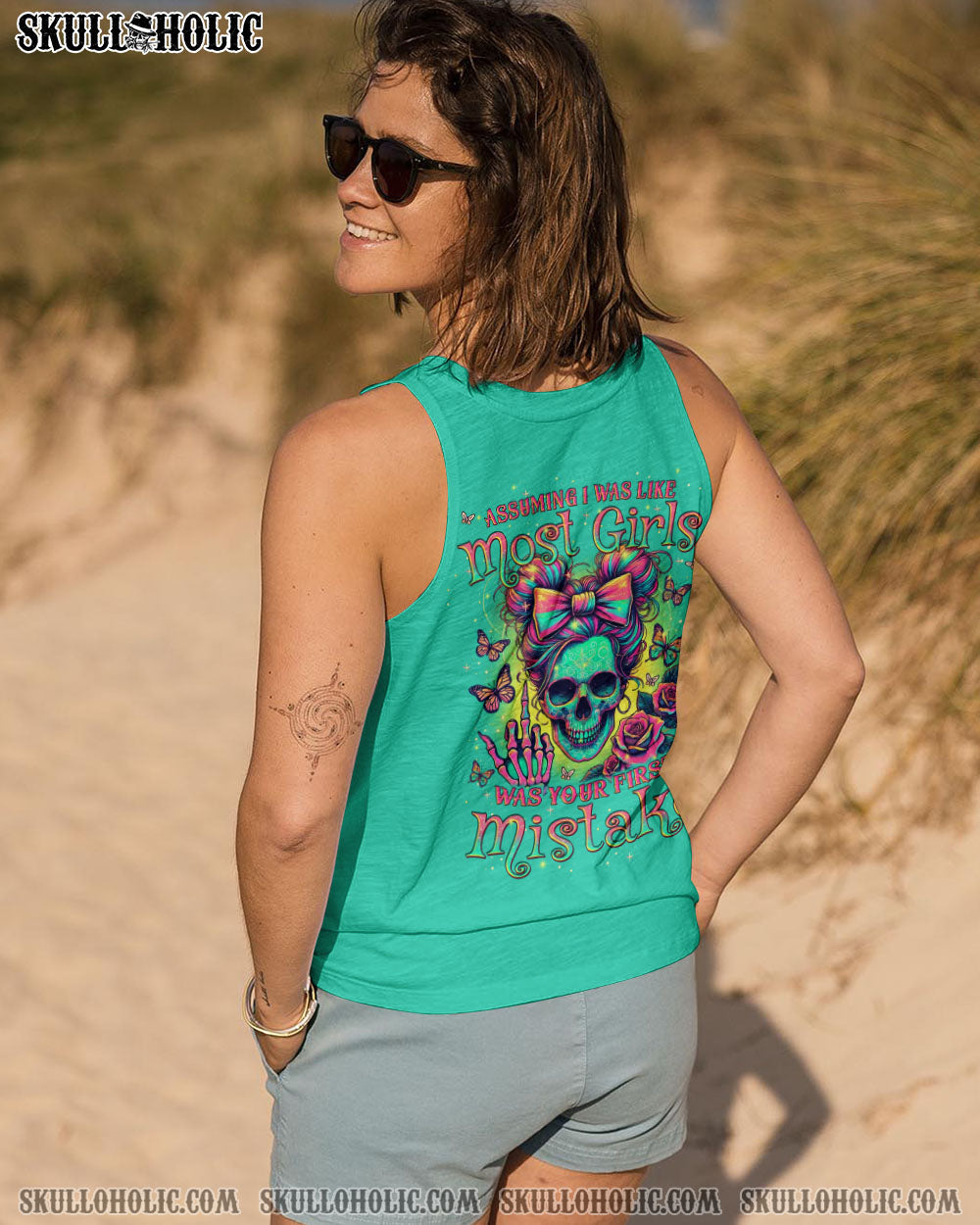 BLISSCORNERS I AM THE STORM SKULL MESSY BUN ALL OVER PRINT