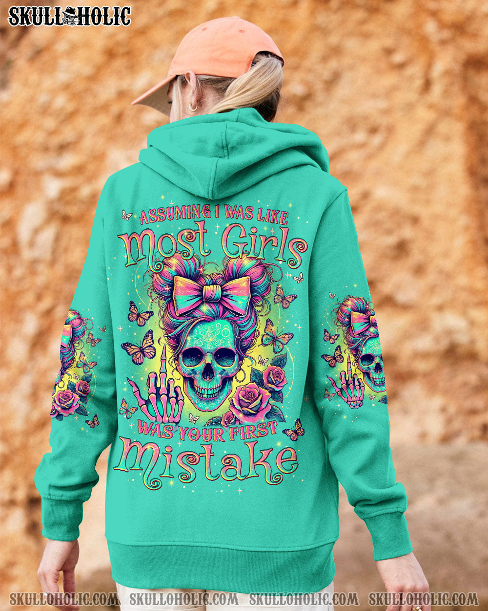 BLISSCORNERS I AM THE STORM SKULL MESSY BUN ALL OVER PRINT