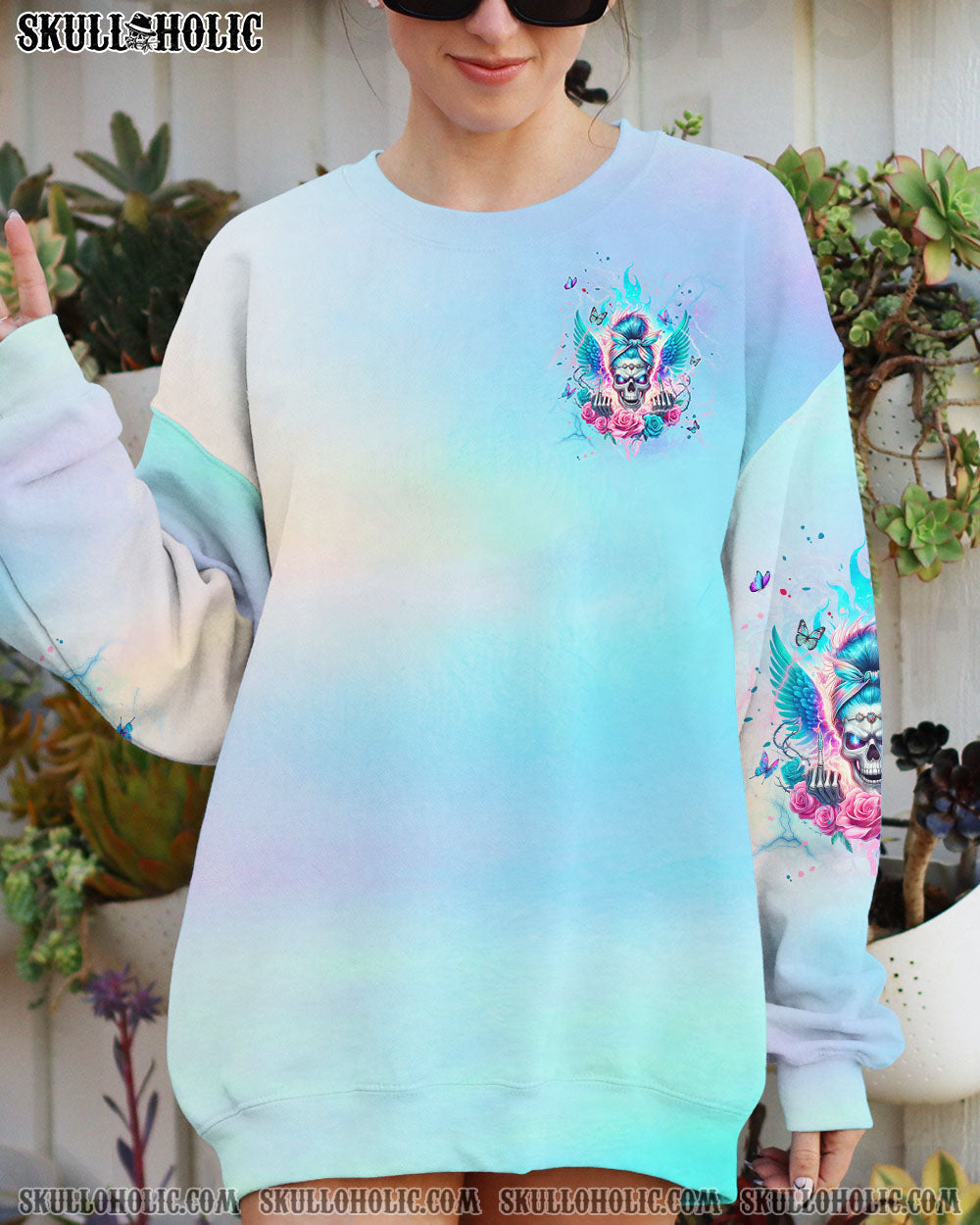 BLISSCORNERS THE GOOD GIRL IN ME MESSY BUN TIE DYE ALL OVER PRINT