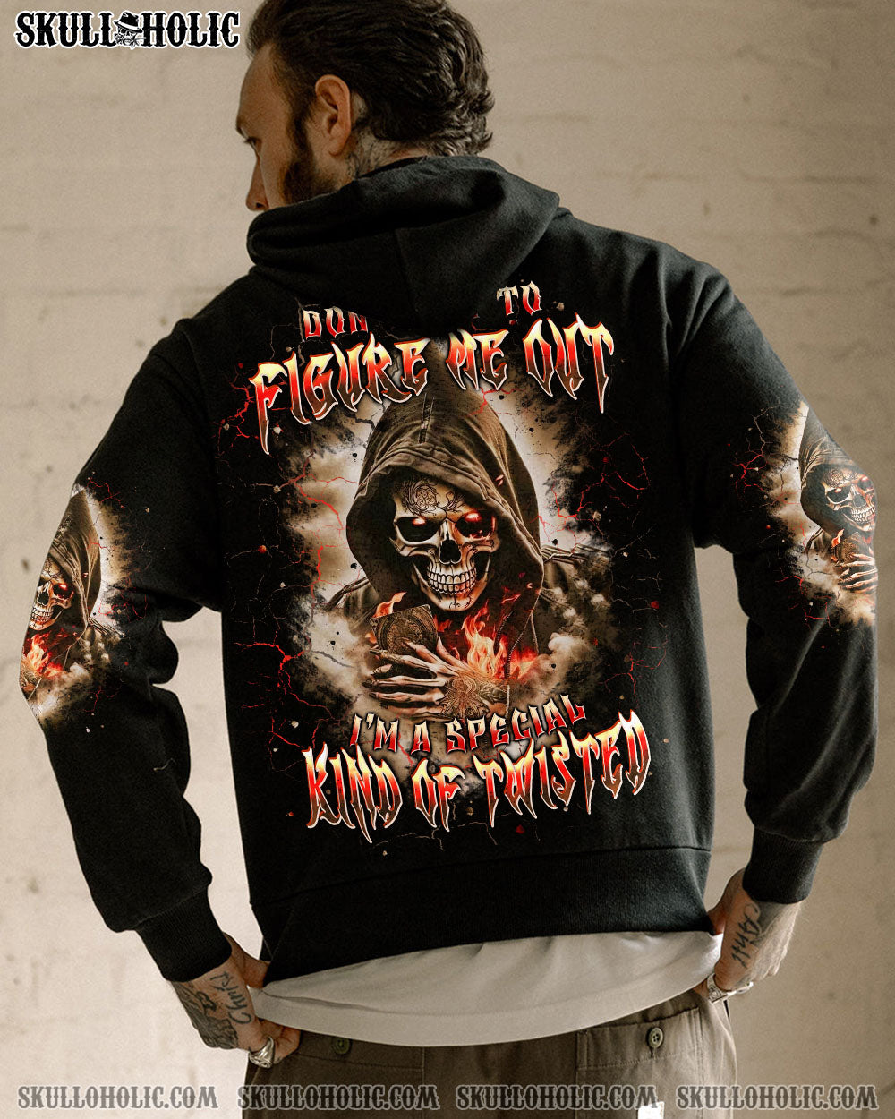 BLISSCORNERS DON'T TRY TO FIGURE ME OUT SKULL REAPER ALL OVER PRINT