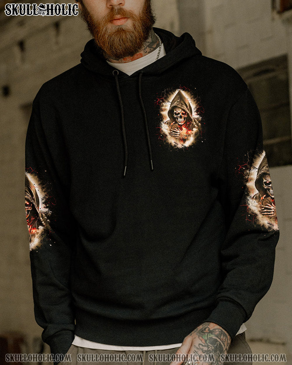 BLISSCORNERS DON'T TRY TO FIGURE ME OUT SKULL REAPER ALL OVER PRINT