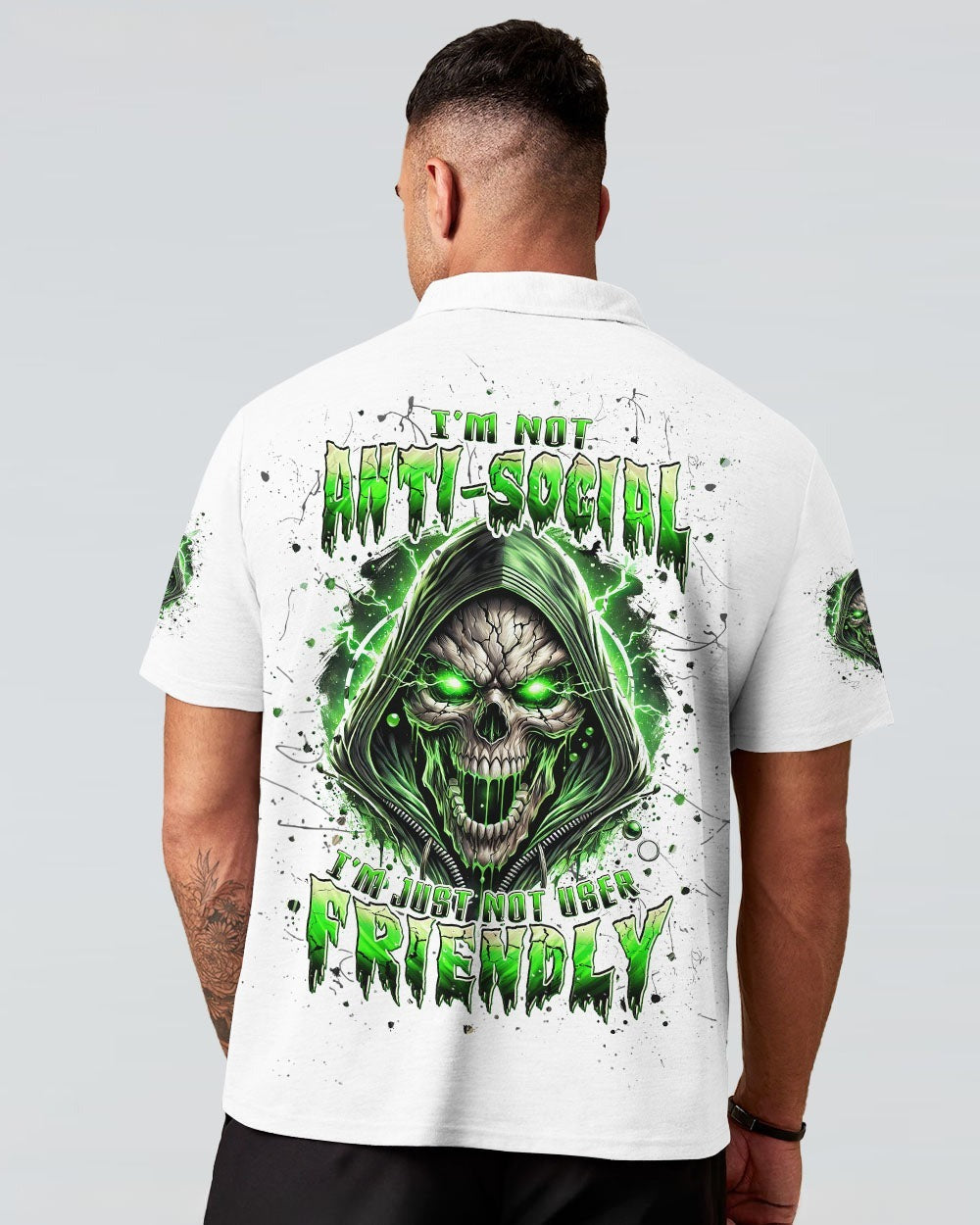 BLISSCORNERS I'M NOT ANTI-SOCIAL MAD SKULL REAPER ALL OVER PRINT