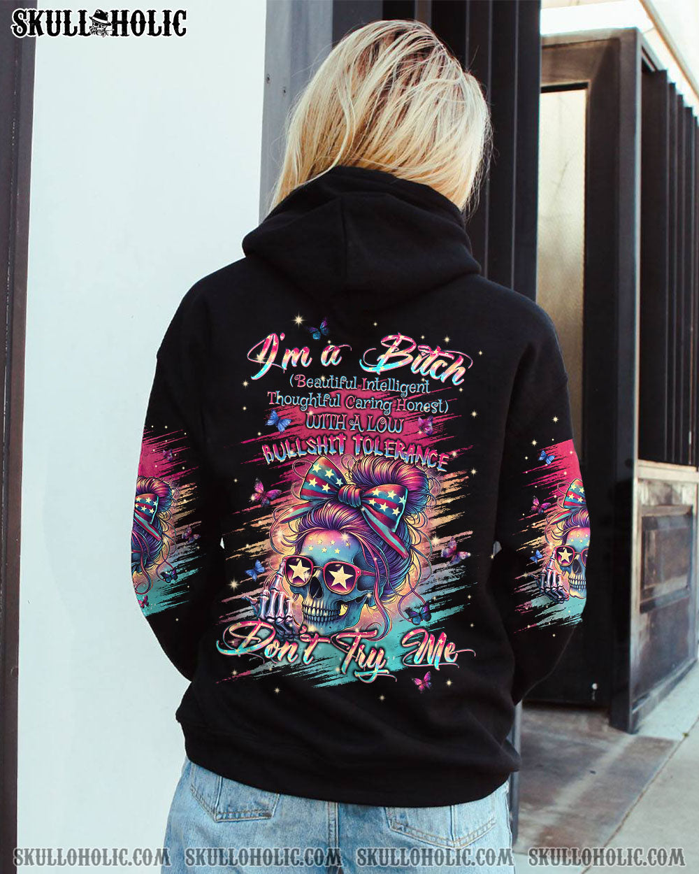 BLISSCORNERS I'M A B DON'T TRY ME MESSY BUN ALL OVER PRINT