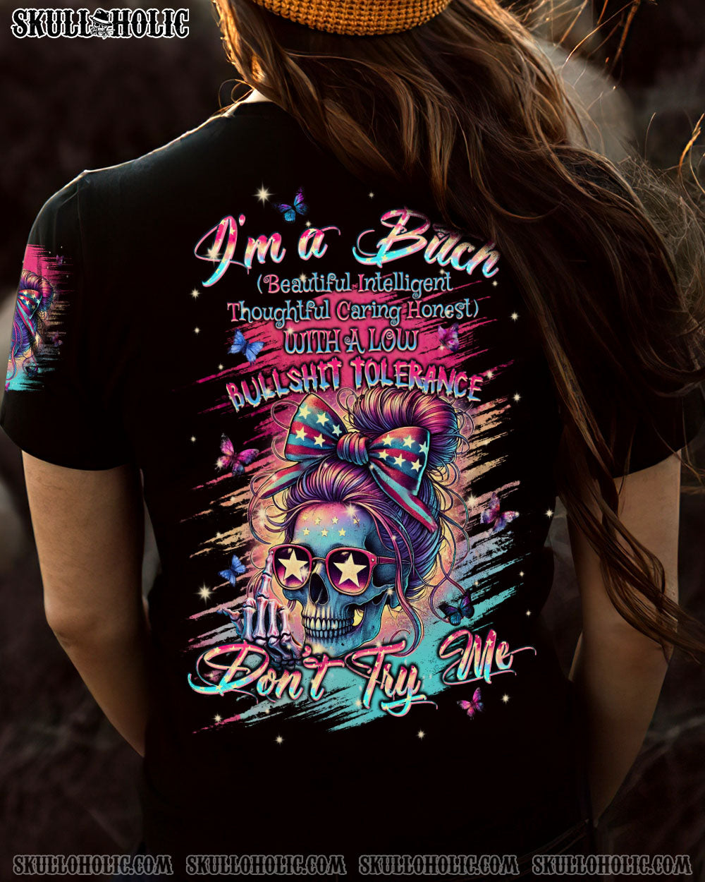 BLISSCORNERS I'M A B DON'T TRY ME MESSY BUN ALL OVER PRINT