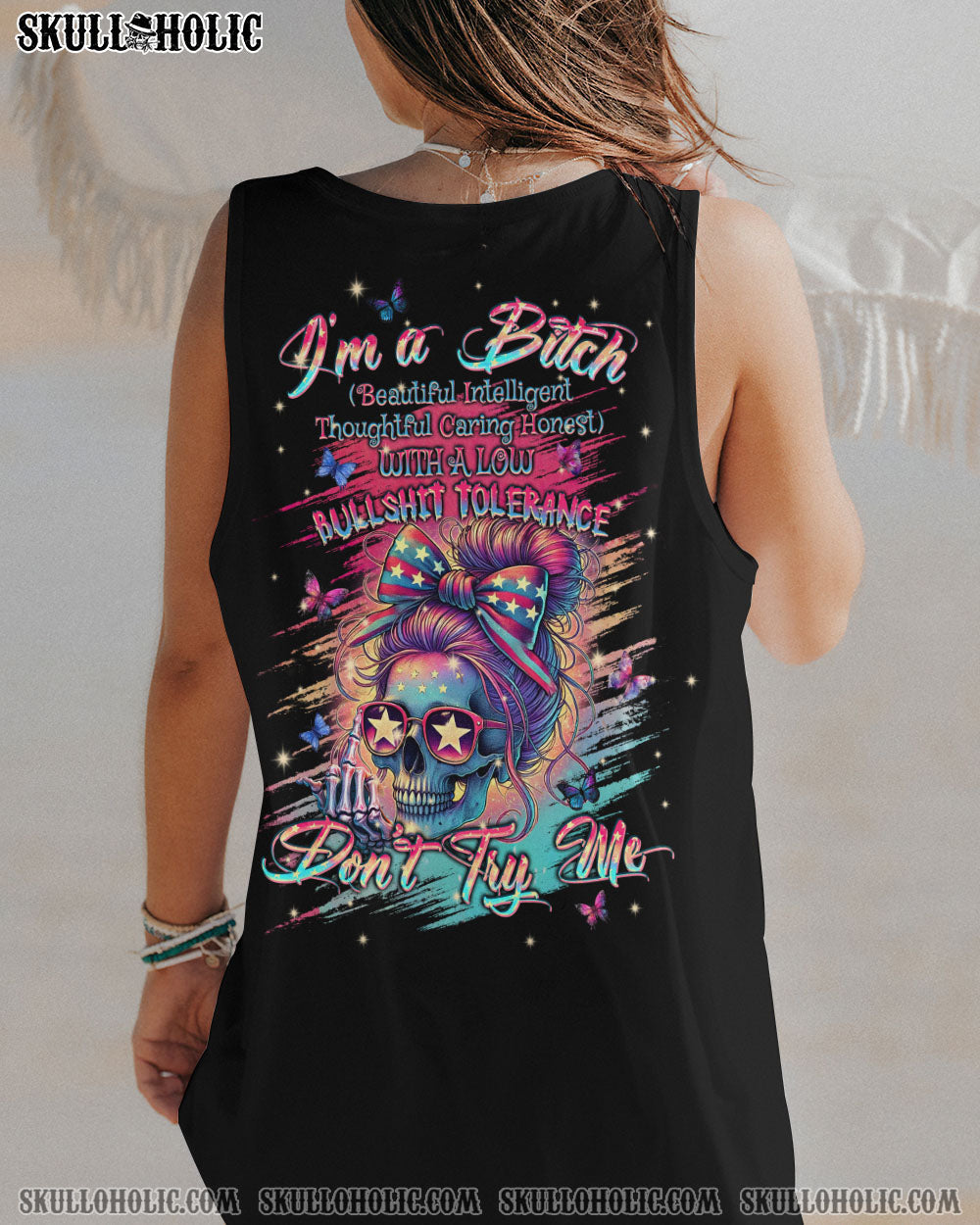 BLISSCORNERS I'M A B DON'T TRY ME MESSY BUN ALL OVER PRINT