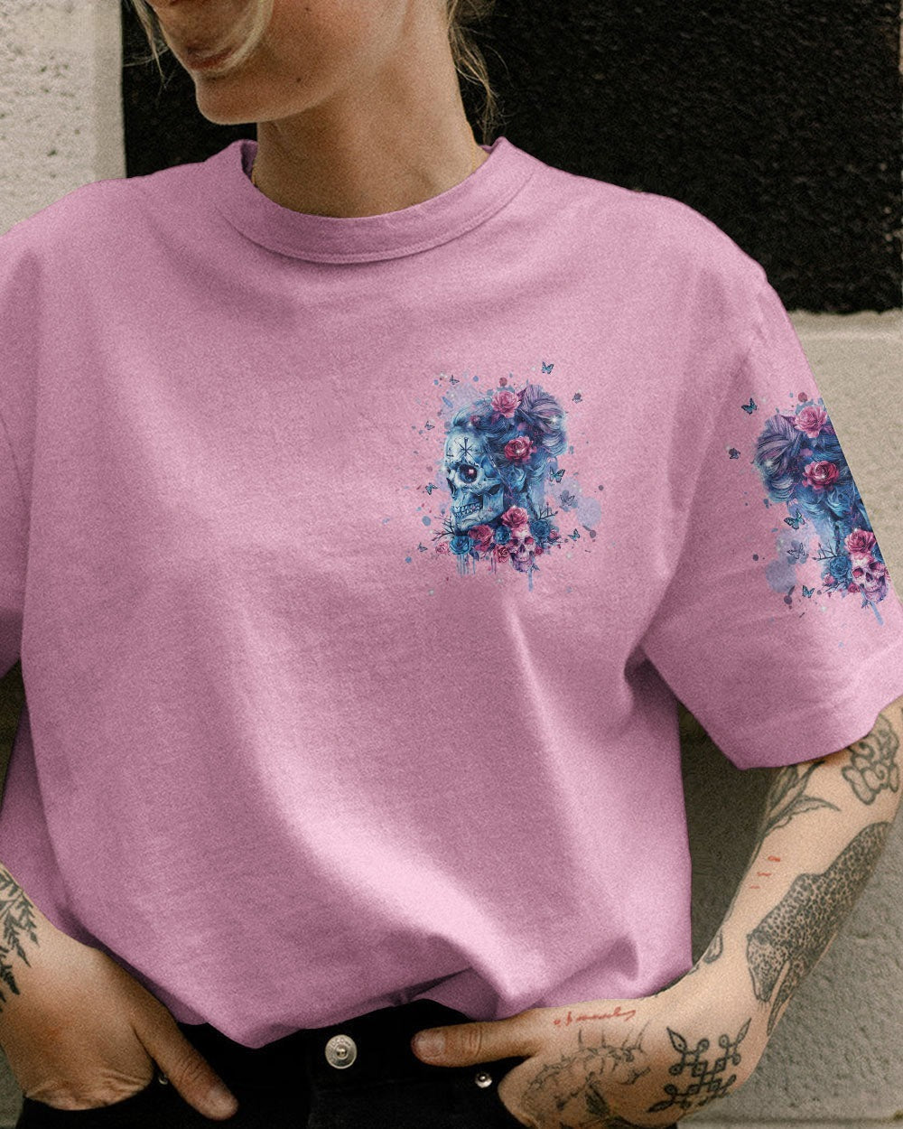 BLISSCORNERS F-BOMB MOM MESSY BUN SKULL ALL OVER PRINT