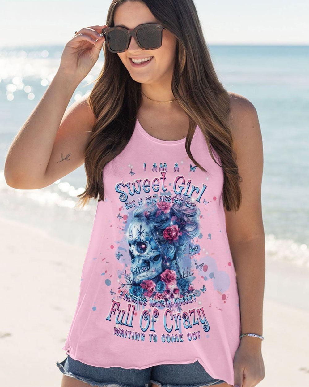 BLISSCORNERS F-BOMB MOM MESSY BUN SKULL ALL OVER PRINT