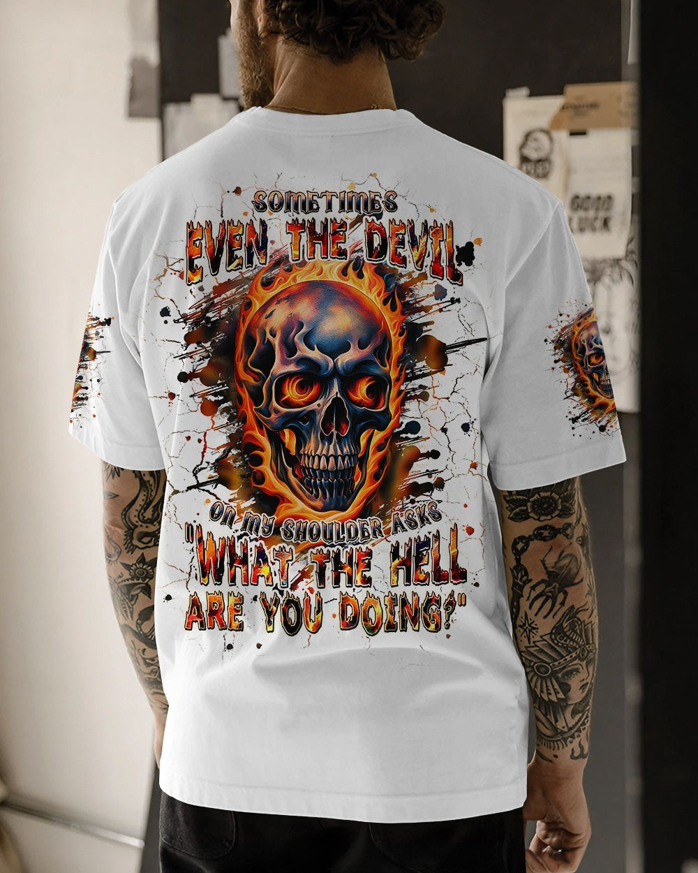 BLISSCORNERS SOMETIMES EVEN THE DEVIL ALL OVER PRINT
