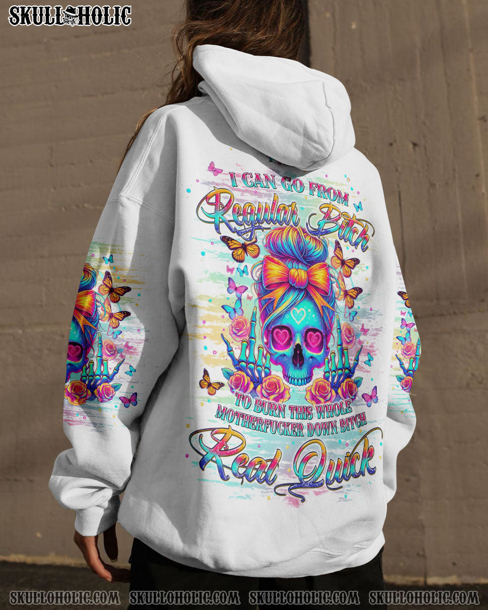 BLISSCORNERS I HAVE THE DEVIL IN MY BLOOD MESSY BUN ALL OVER PRINT