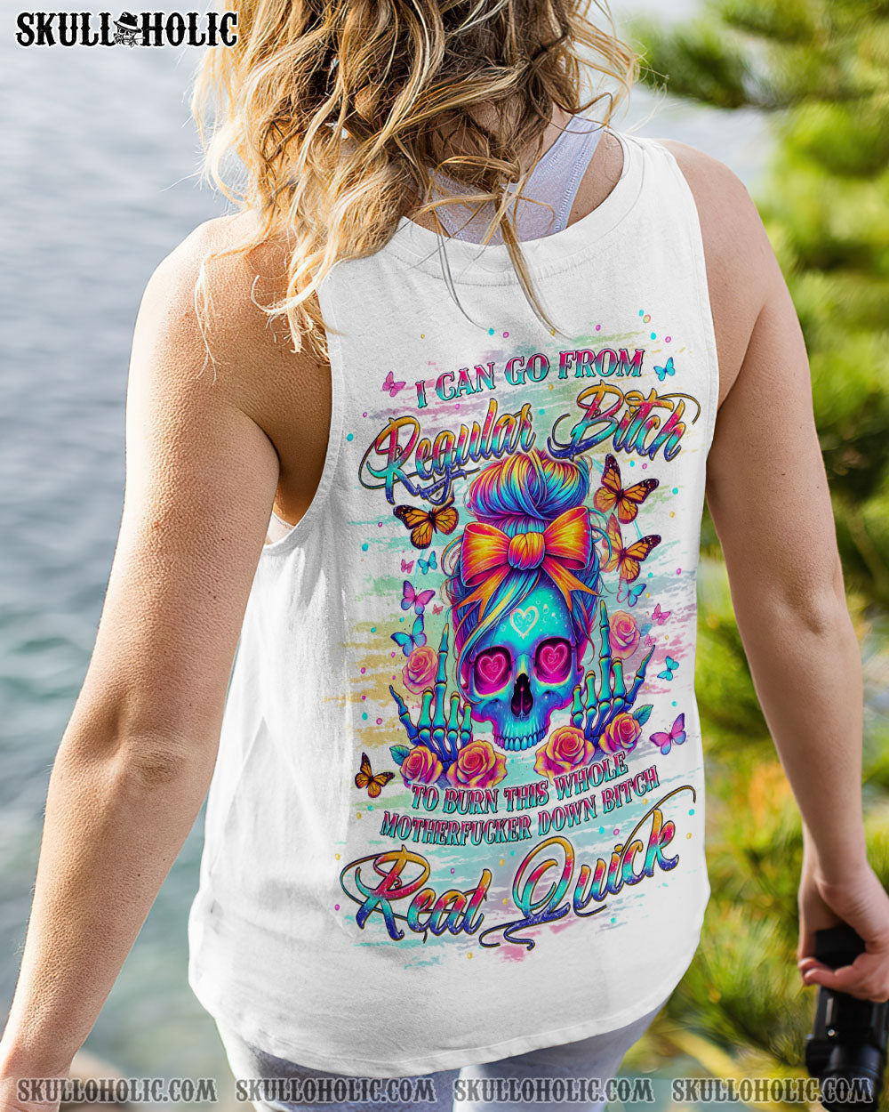 BLISSCORNERS I HAVE THE DEVIL IN MY BLOOD MESSY BUN ALL OVER PRINT