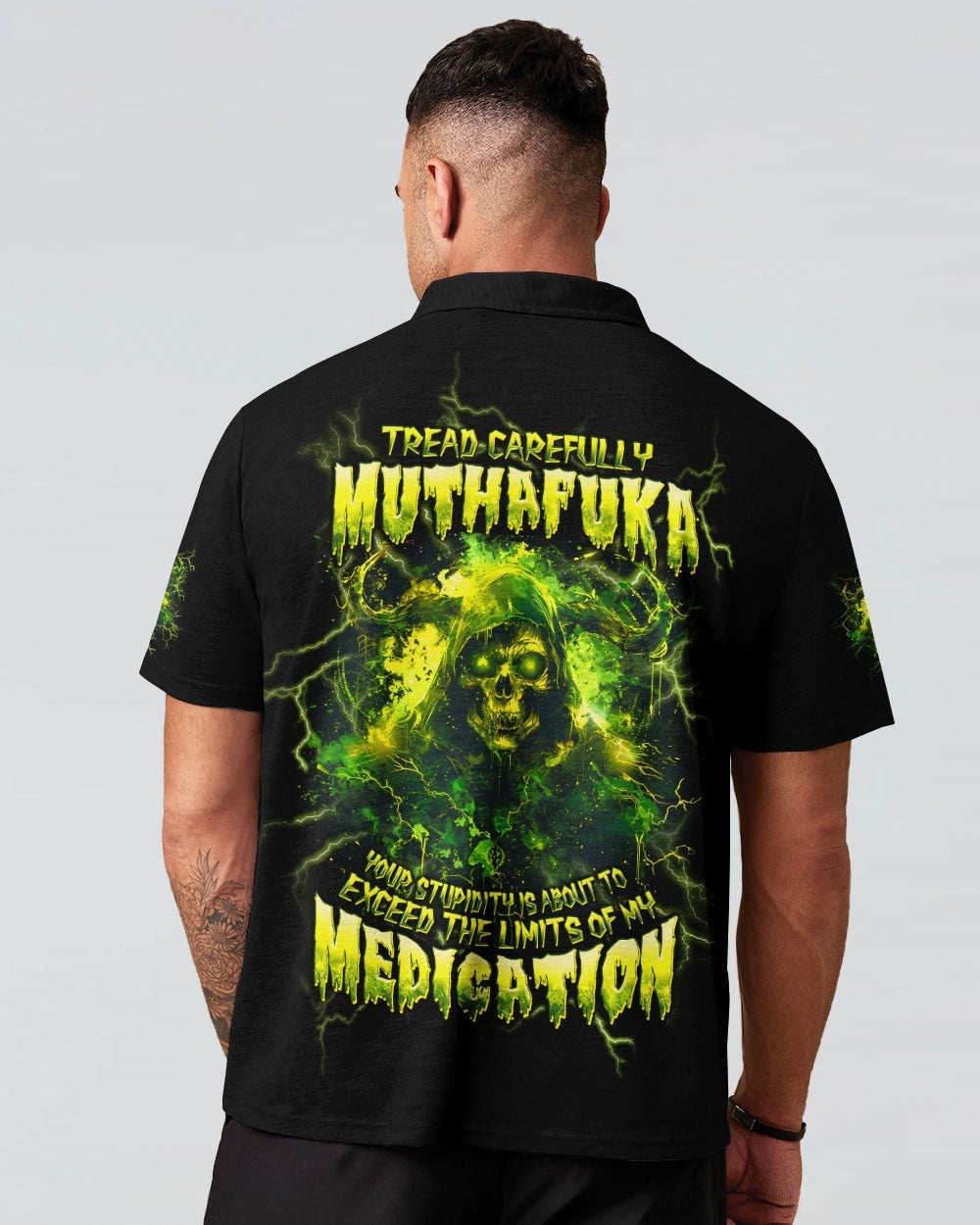 BLISSCORNERS TREAD CAREFULLY MUTHAFUKA SKULL REAPER DEMON ALL OVER PRINT