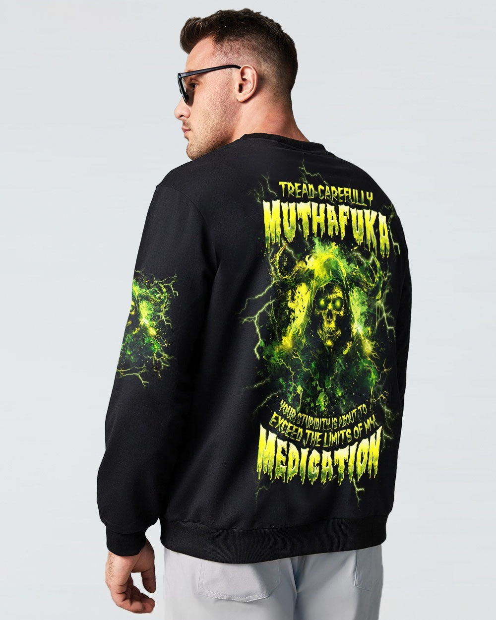 BLISSCORNERS TREAD CAREFULLY MUTHAFUKA SKULL REAPER DEMON ALL OVER PRINT