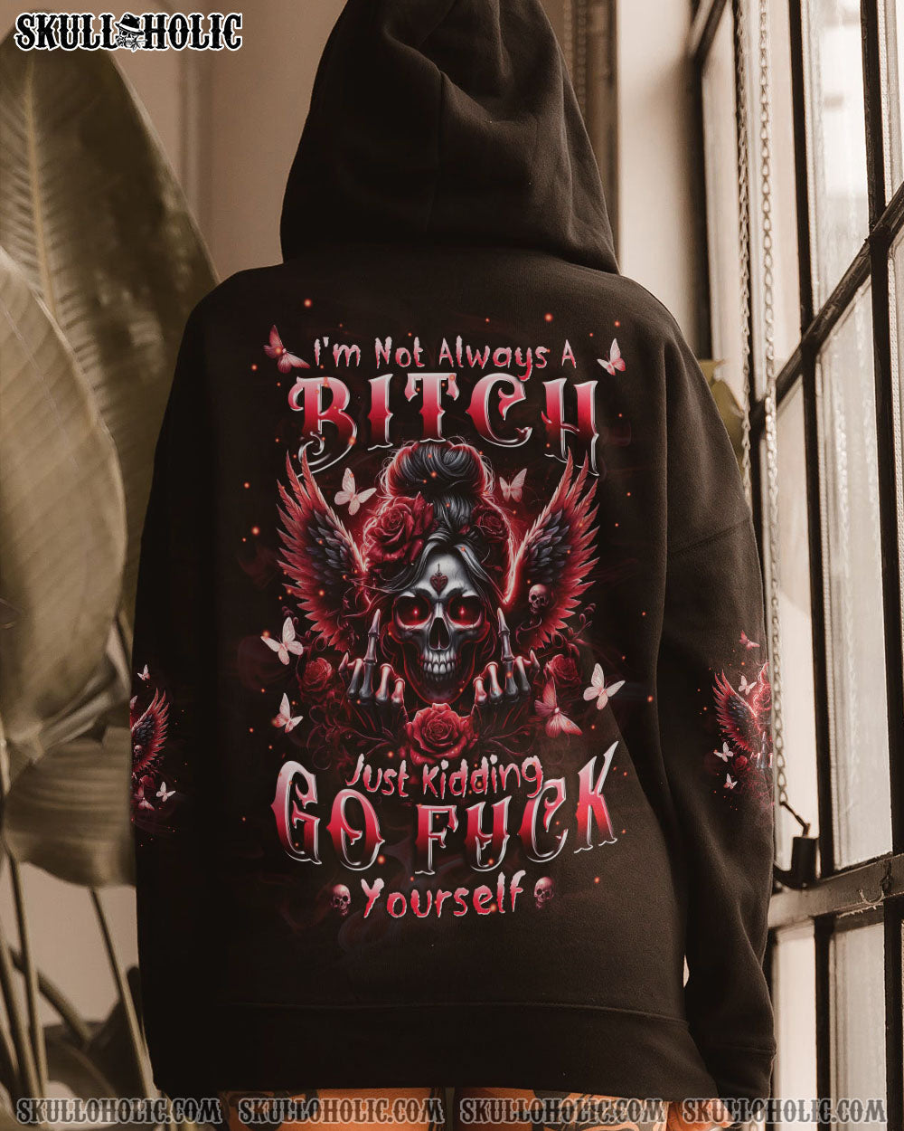 BLISSCORNERS YES I'M A B BUT NOT YOURS MESSY BUN SKULL ALL OVER PRINT