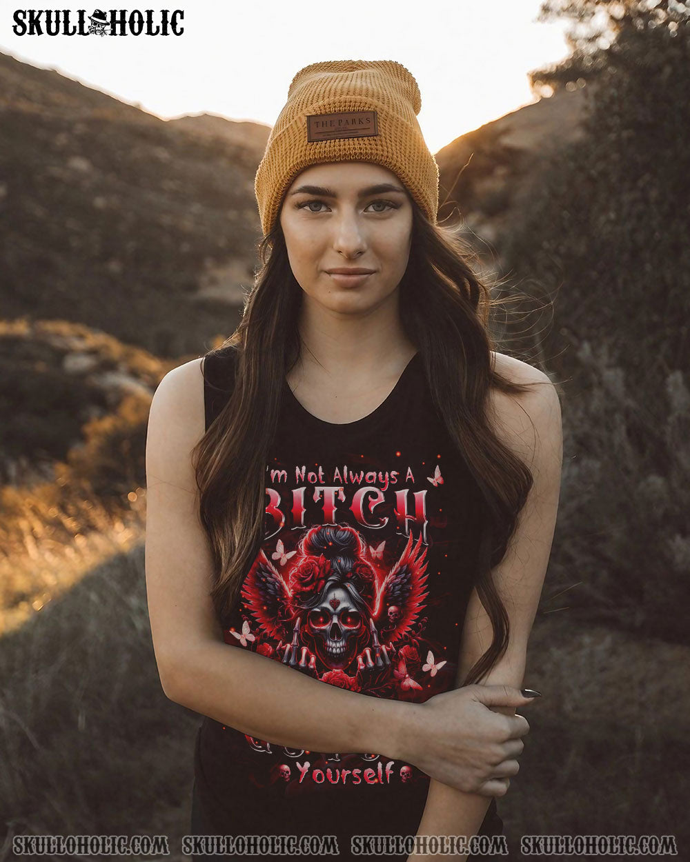 BLISSCORNERS YES I'M A B BUT NOT YOURS MESSY BUN SKULL ALL OVER PRINT