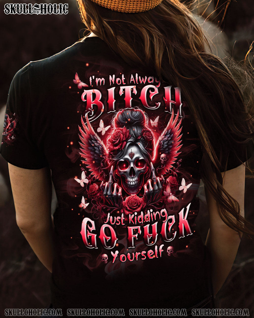 BLISSCORNERS YES I'M A B BUT NOT YOURS MESSY BUN SKULL ALL OVER PRINT